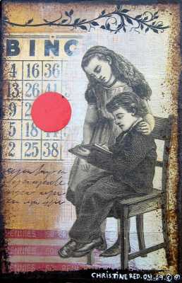 Brother and sister writing - Sold